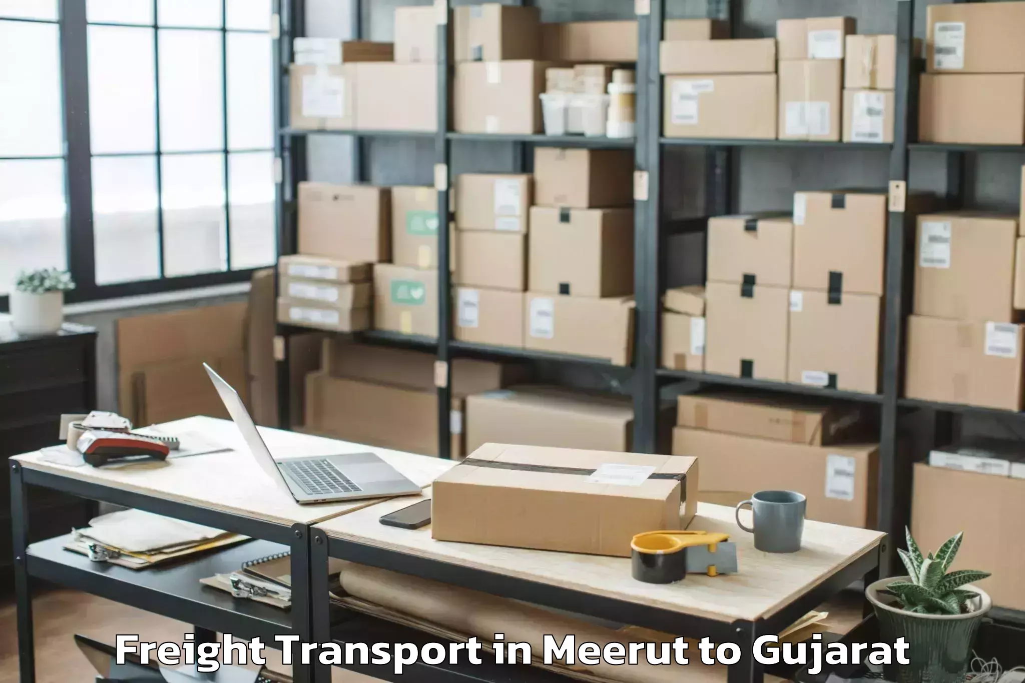 Book Meerut to Lunavada Freight Transport Online